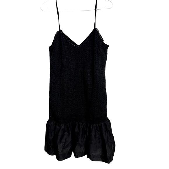 NWT J.Crew Eyelet Hem Spaghetti Strap Cotton Dress Black Size 10 Preppy Boho - Picture 3 of 6